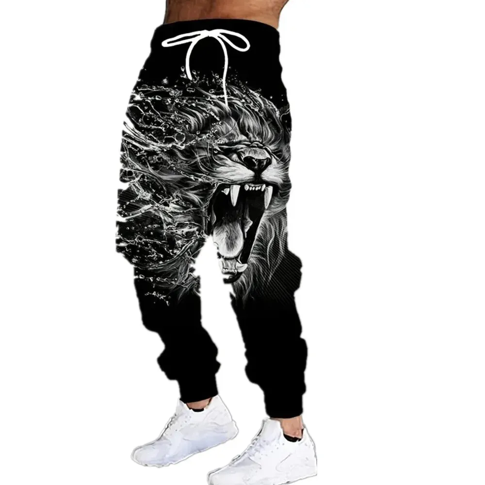 1 - MC - Fashion Jogging Pants: 3D animal print, casual streetwear for autumn & winter sports