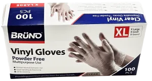 100 XL Disposable Vinyl Clear Examination Gloves Powder Free Latex Free Gloves VG004 (Parcel Rate)