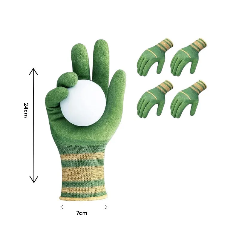 12 Pairs Rubber Coated Work Gloves-Green