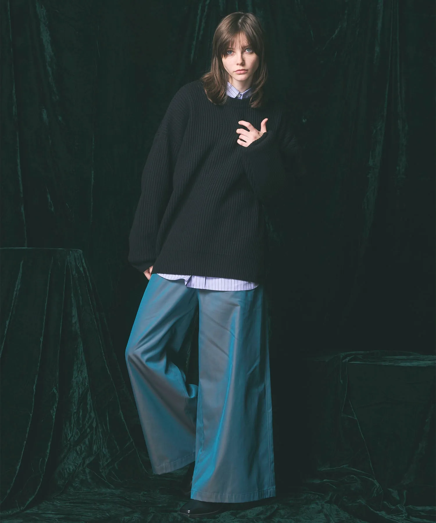 120/2/2 Suvin Cotton Gabardine Buggy Wide Pants