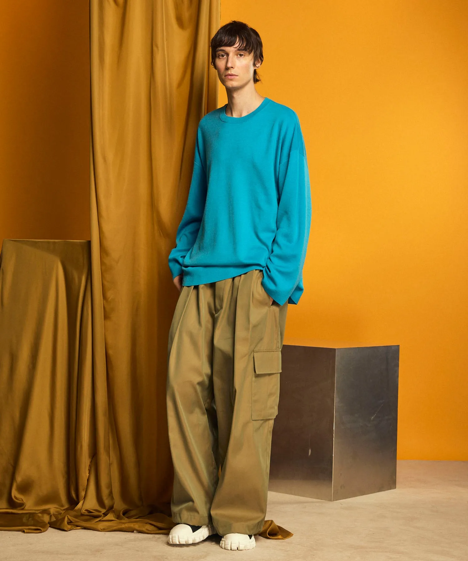 120/2/2 Suvin Cotton Gabardine Prime-Wide Cargo Pants