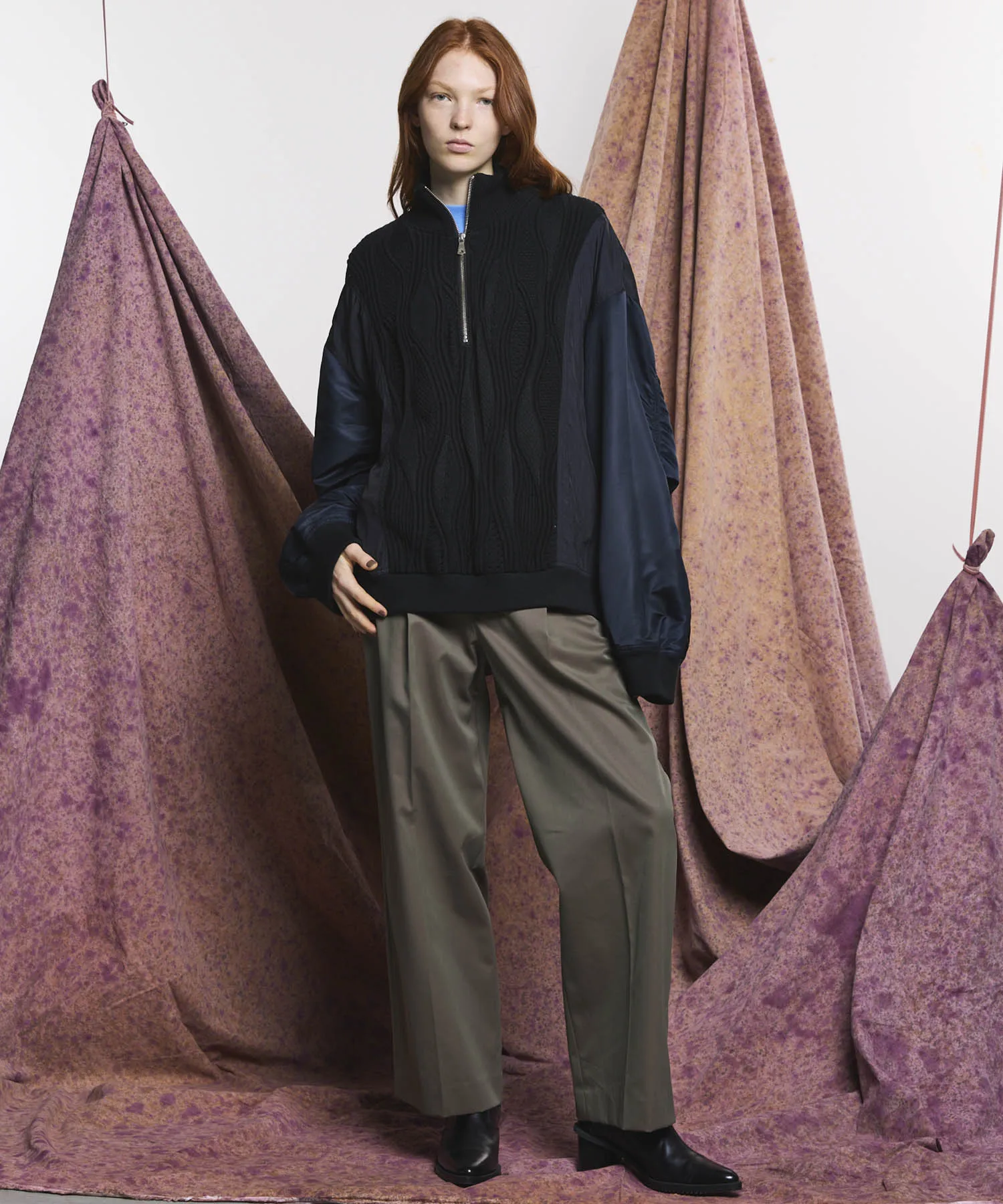 120/2/2 Suvin Cotton Gabardine Prime-Wide One Tuck Pants