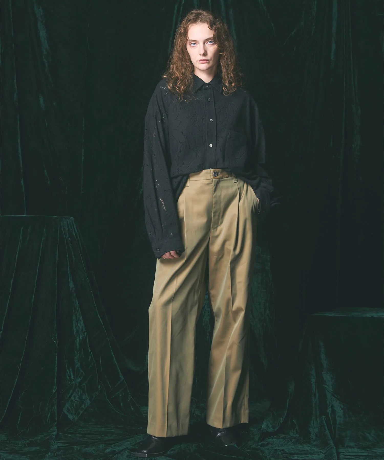 120/2/2 Suvin Cotton Gabardine Prime-Wide One Tuck Pants