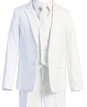 140 - White Suit - Toddler, Boys Slim Fit & Husky Sizes