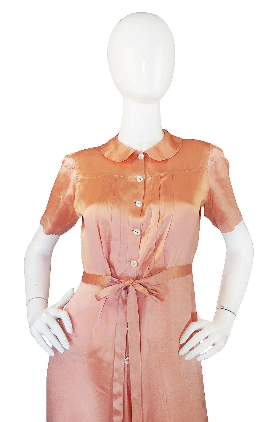 1930s Peach Pink Silk Satin Jumpsuit Or Lingerie Piece