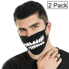 2 Pack of Funny Teeth Reusable Cloth Face Masks