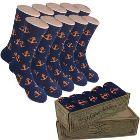 5 Pair Men's Matching Fashionable Dress Socks Gift Box - Groomsmen Weddings Party Socks