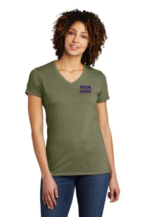 Allmade Women's Tri-Blend Custom V-Neck Tee, Olive You Green