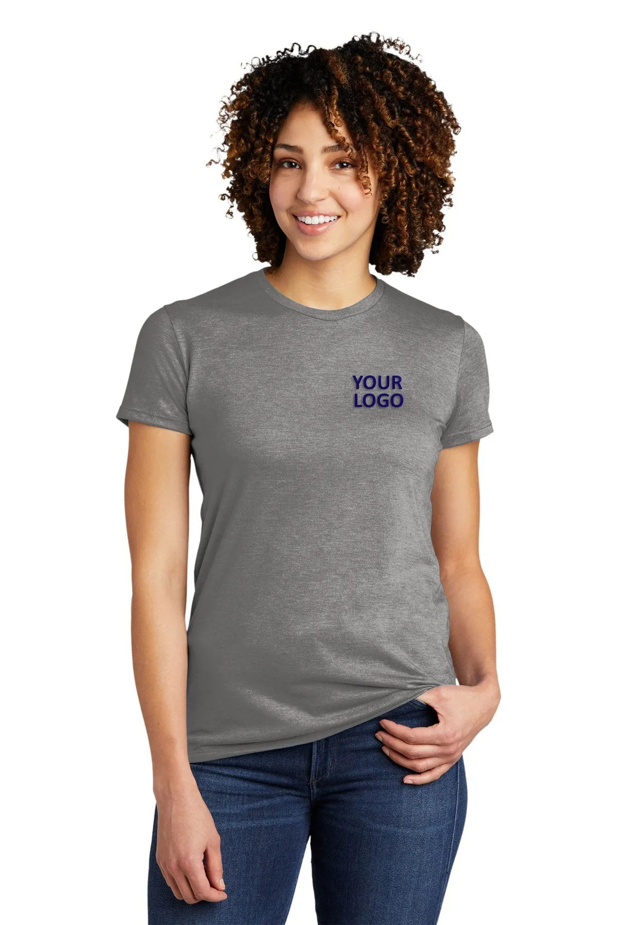 Allmade Women's Tri-Blend Customized Tee, Aluminum Grey