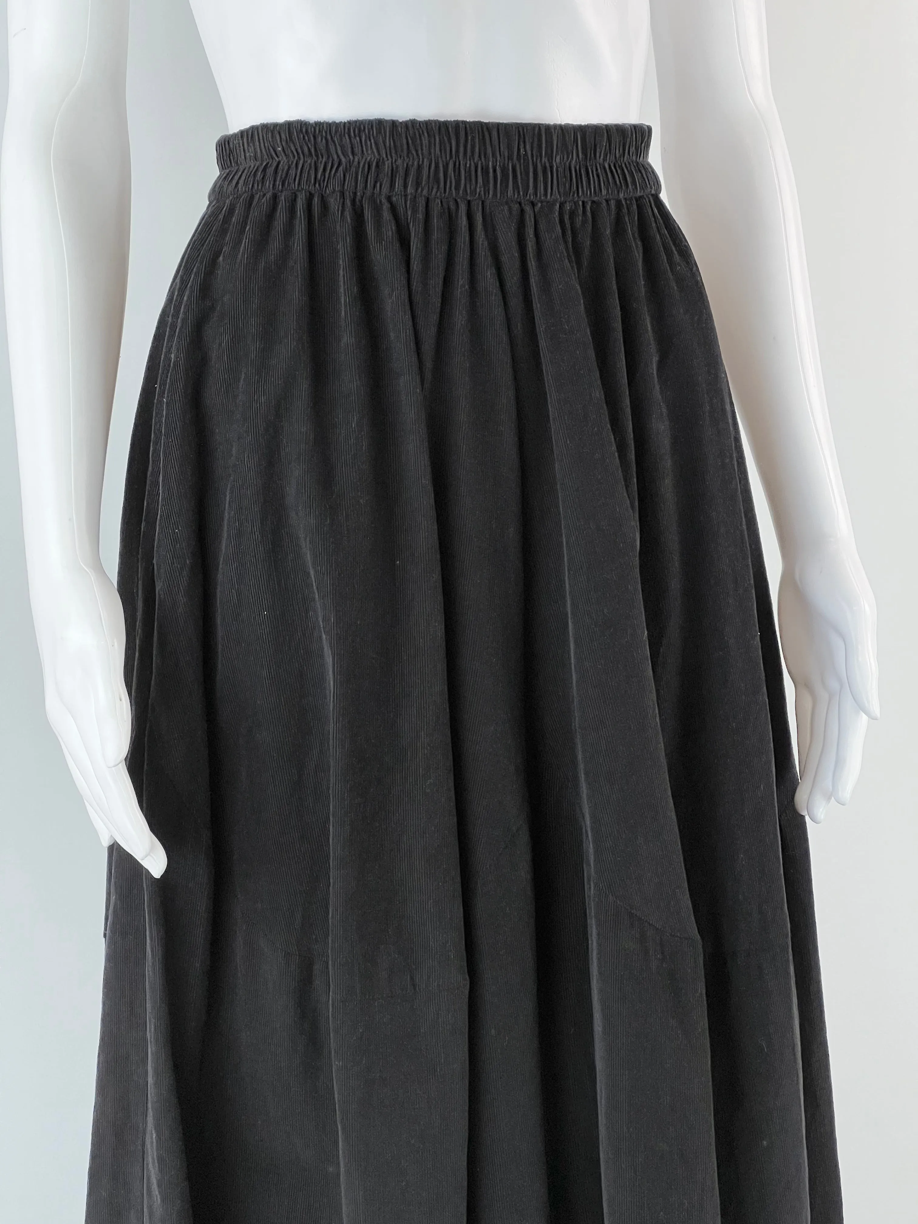 Alpha60 Black Microcord Wide Leg Culottes - AU4-6