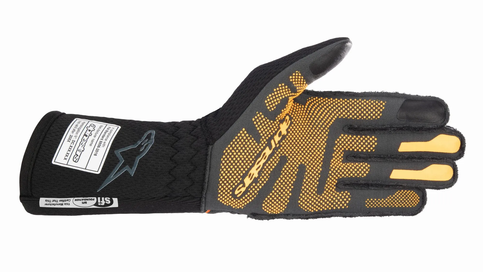 ALPINESTARS 3550123_156_M TECH 1-ZX v3 Racing gloves, FIA 8856-2018, black/orange fluo, Size M