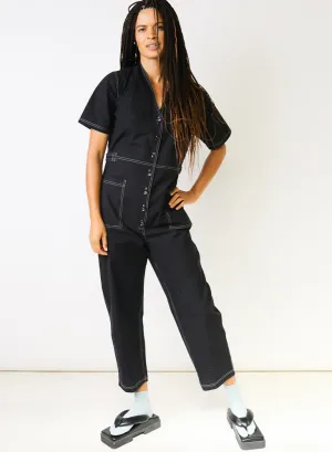 Amelia Romper, washed black