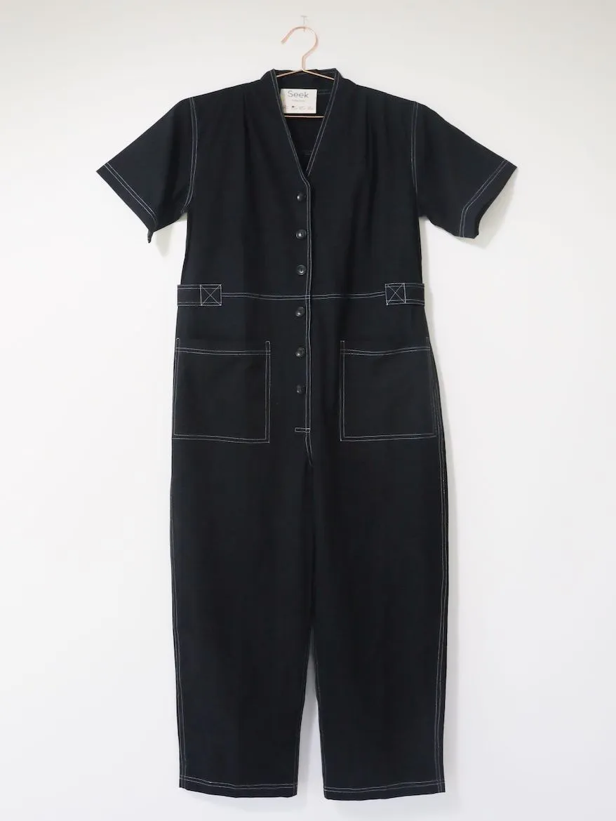 Amelia Romper, washed black