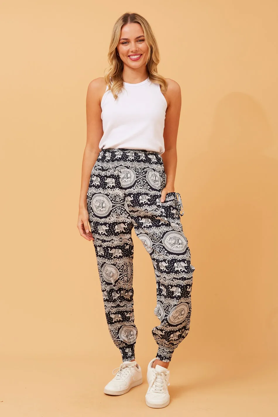 ANIMAL PRINT BOHO HAREM PANTS