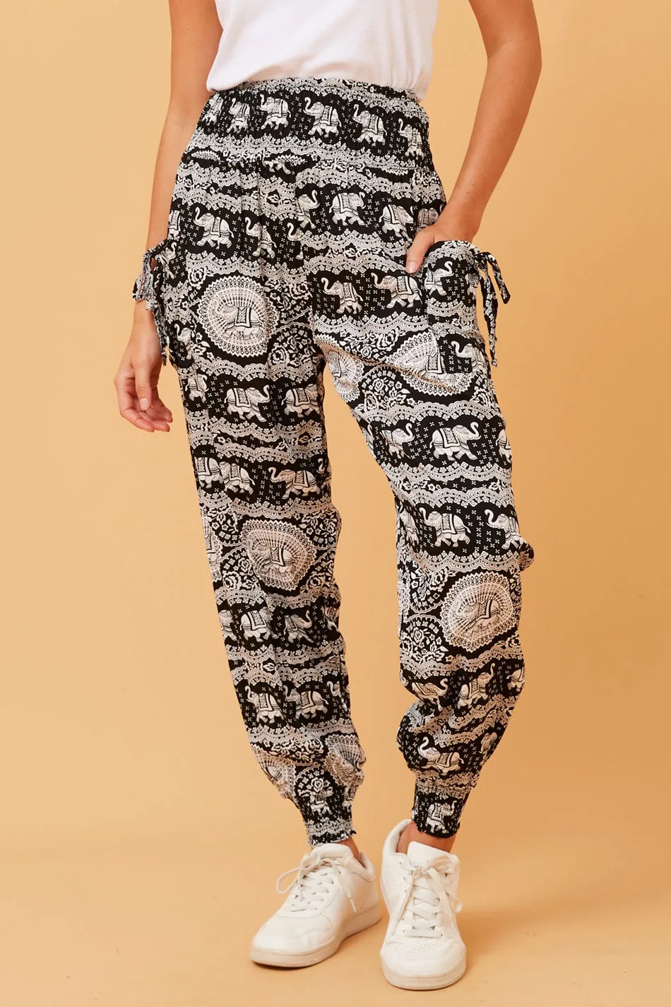 ANIMAL PRINT BOHO HAREM PANTS