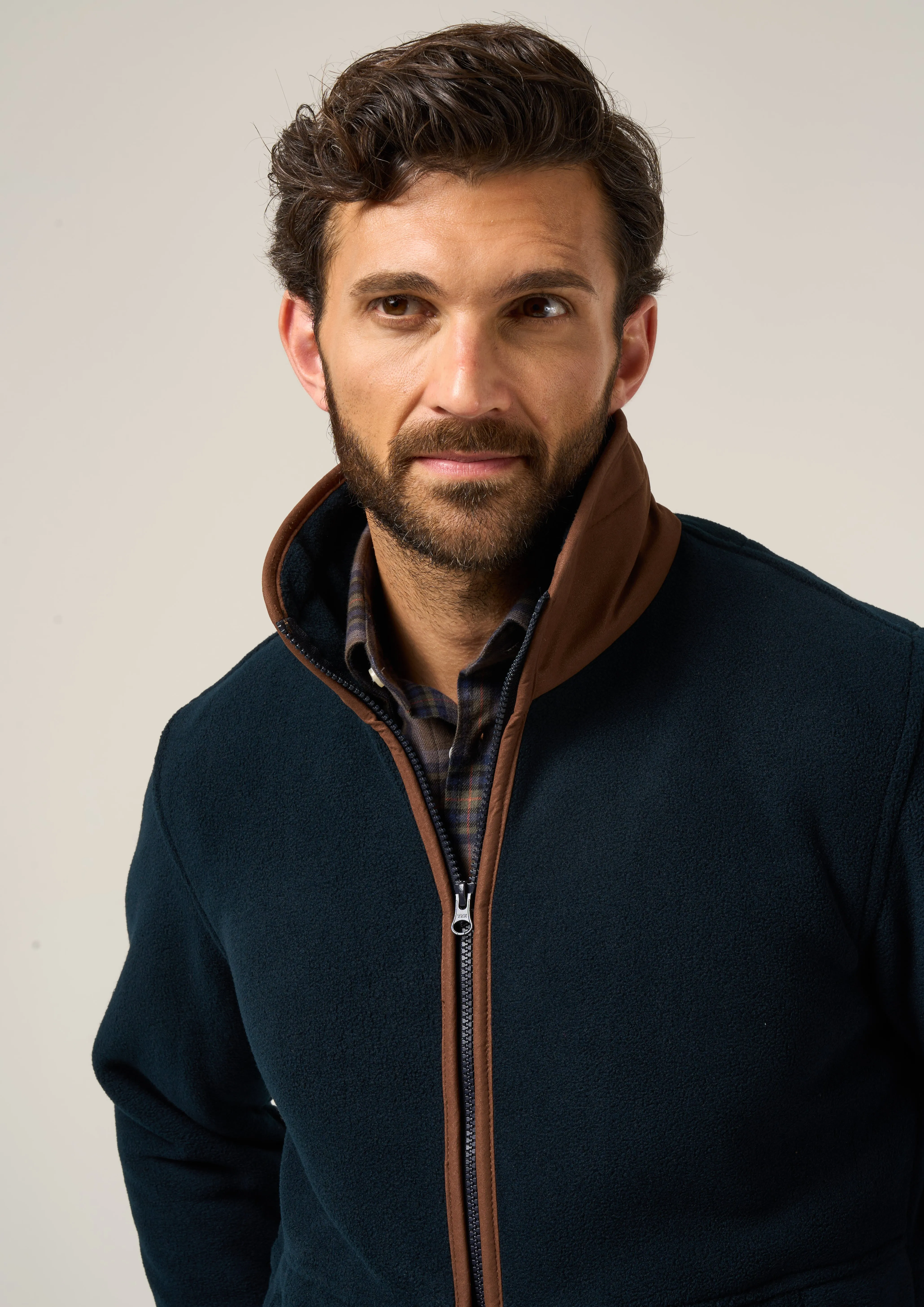 Aylsham Men's Fleece Jacket In Dark Navy - Regular Fit