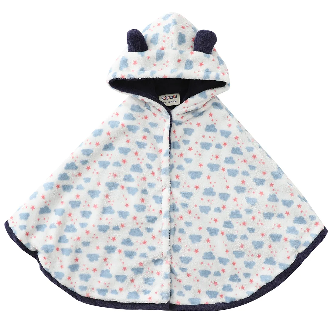 Baby Toddler Hooded White/Navy All Print Cloud Cloak Outfit/0-2Years