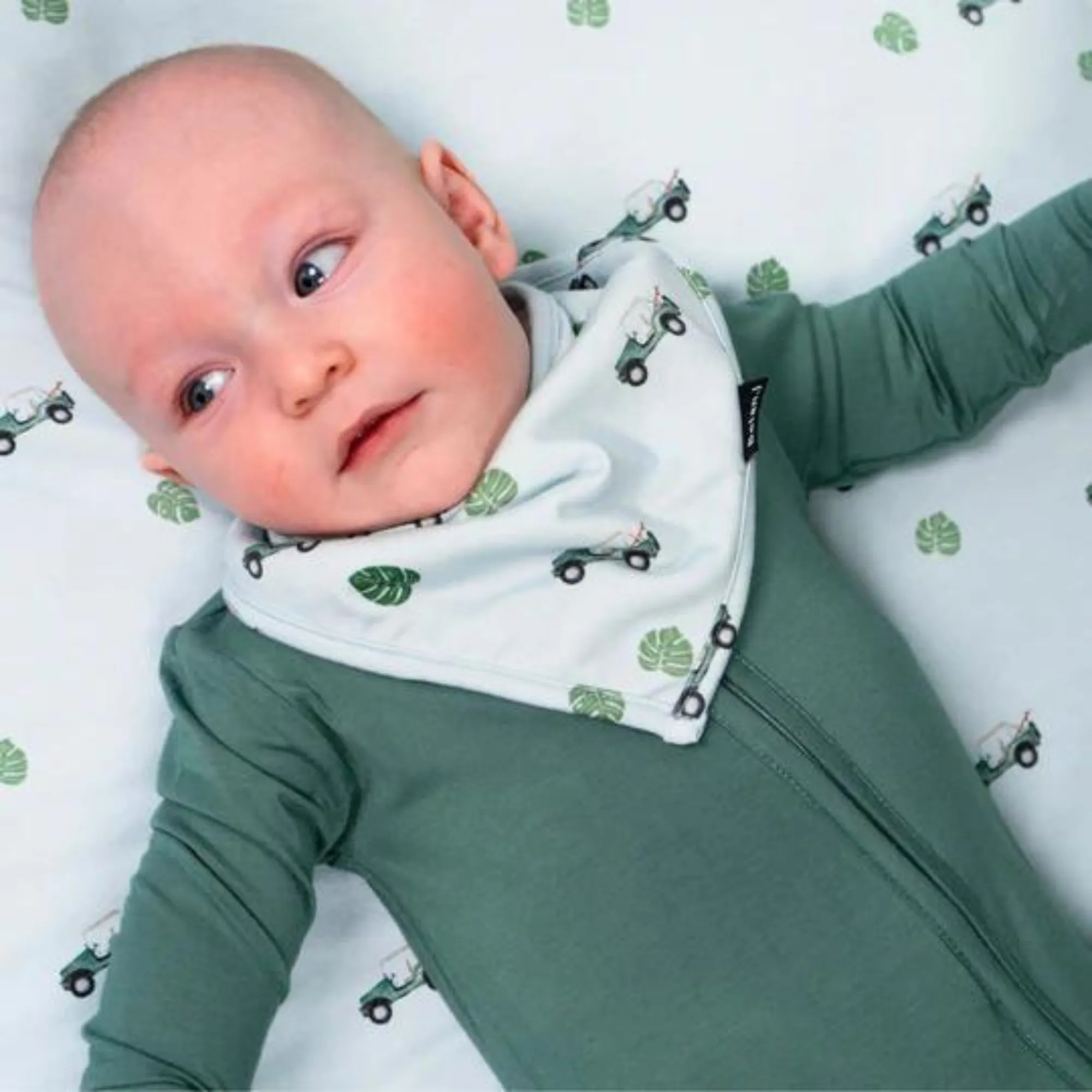 BELAN J Bandana Bib - Green Jeep