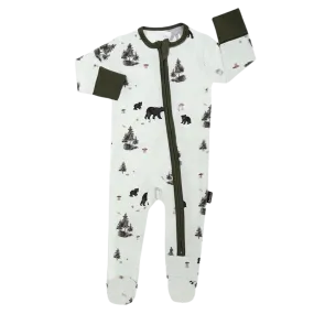 BELAN J Footed Zipper Sleeper - Black Bears