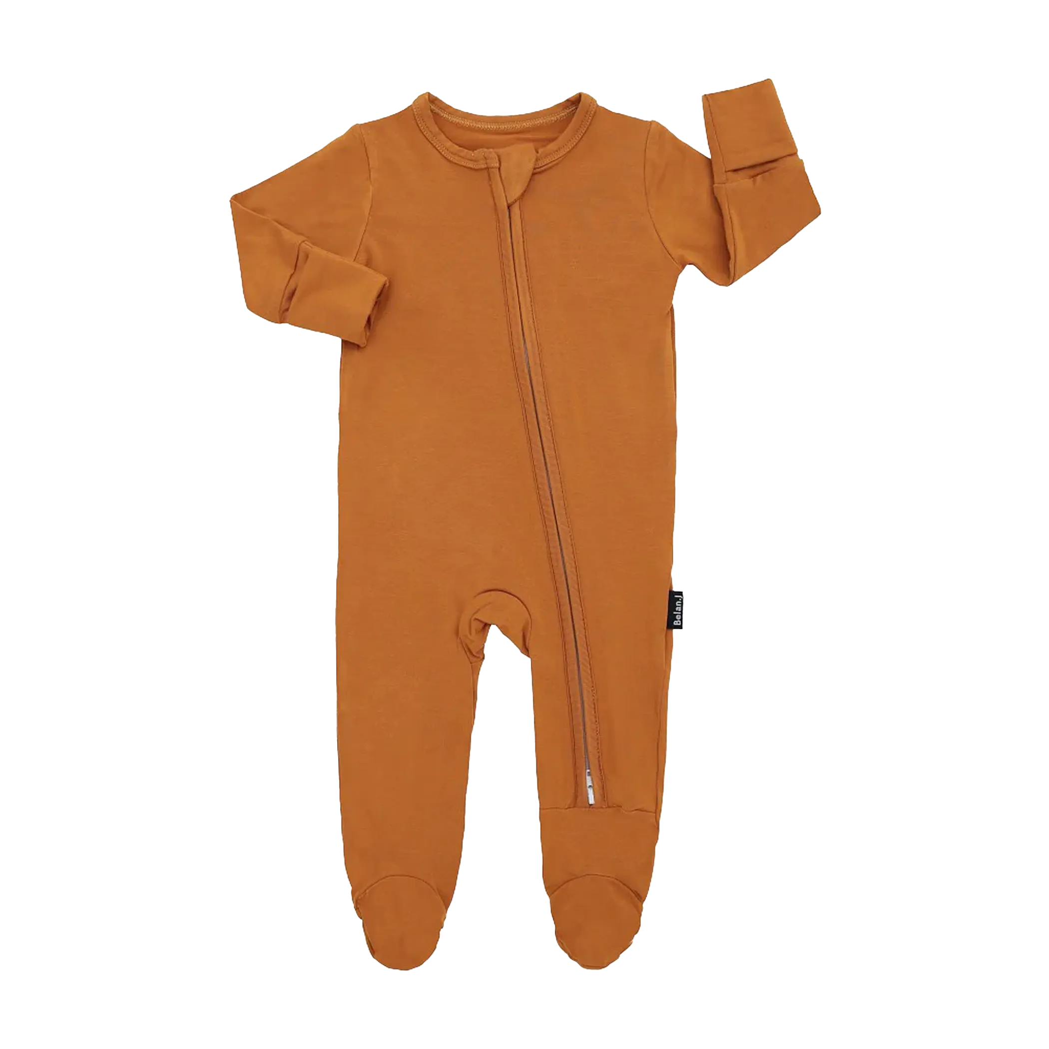 BELAN J Footed Zipper Sleeper - Butternut