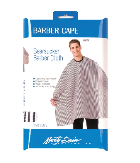 BETTY DAIN CAPE STRIPE BARBER APPAREL SNAP 60"