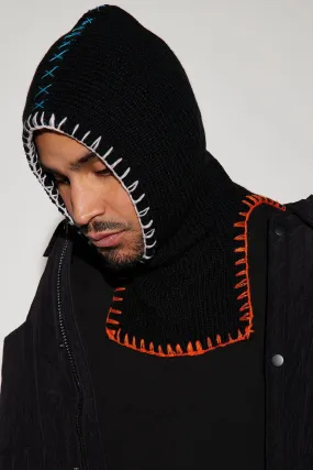 Blanket Stitched Balaclava - Black