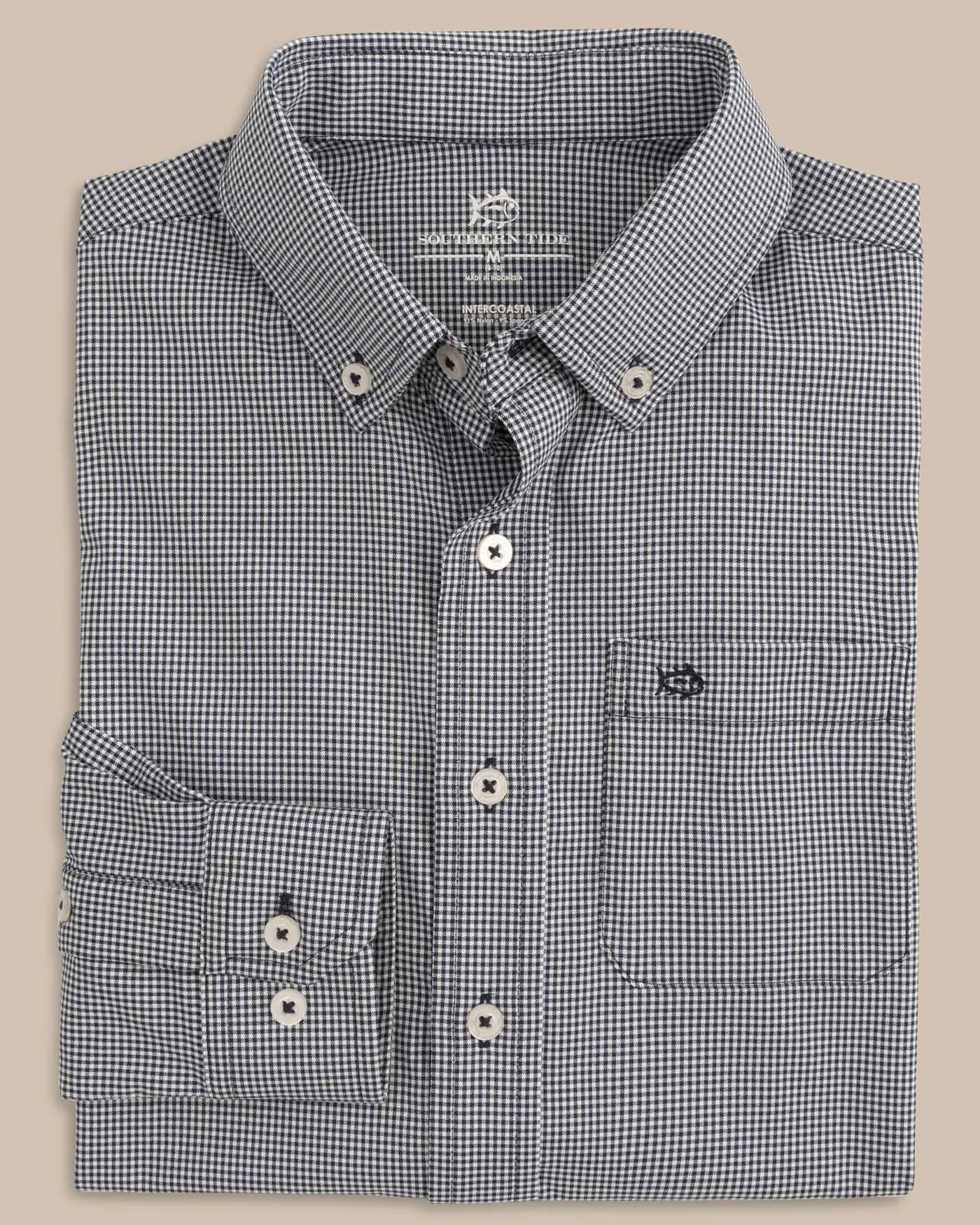 Boys Intercoastal Mini Gingham Button Down Shirt