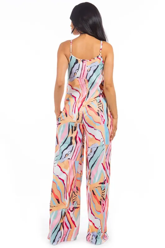 Breezy & Bold: Multi-Print Jumpsuit with Palazzo Pants