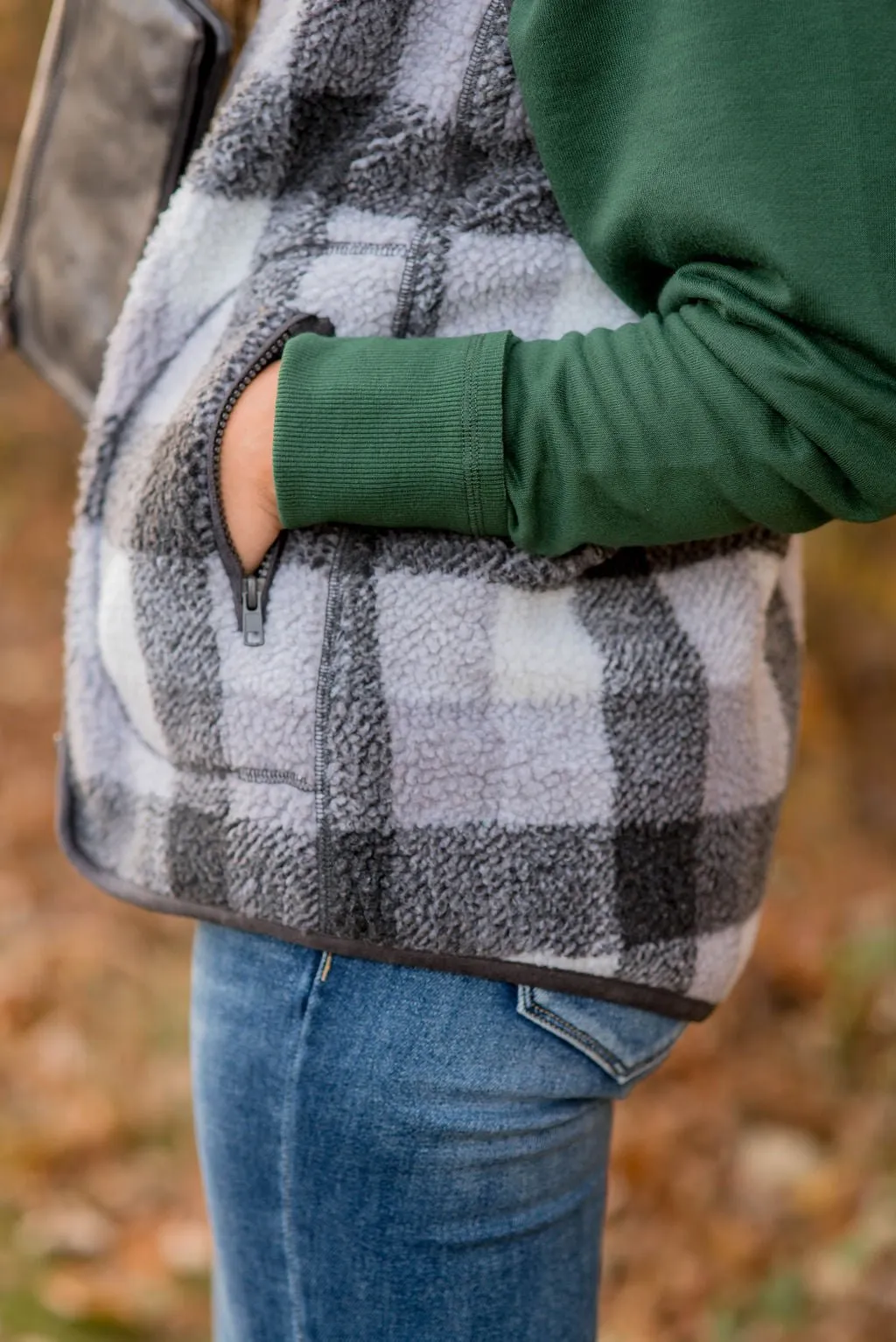 Buffalo Plaid Sherpa Vest