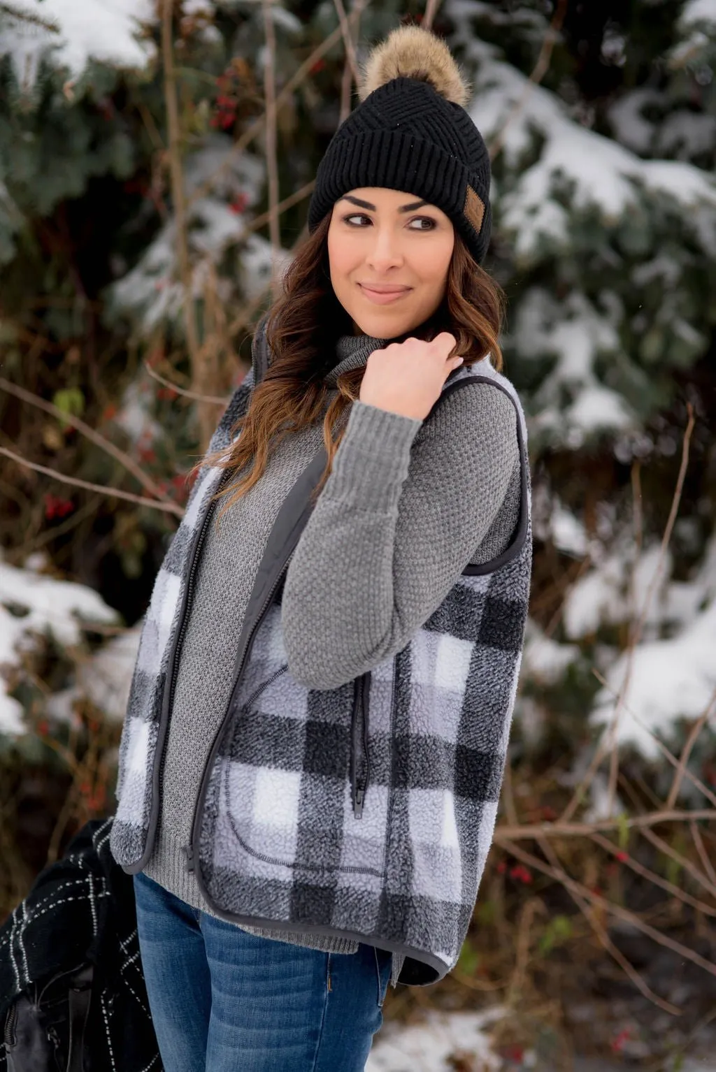 Buffalo Plaid Sherpa Vest