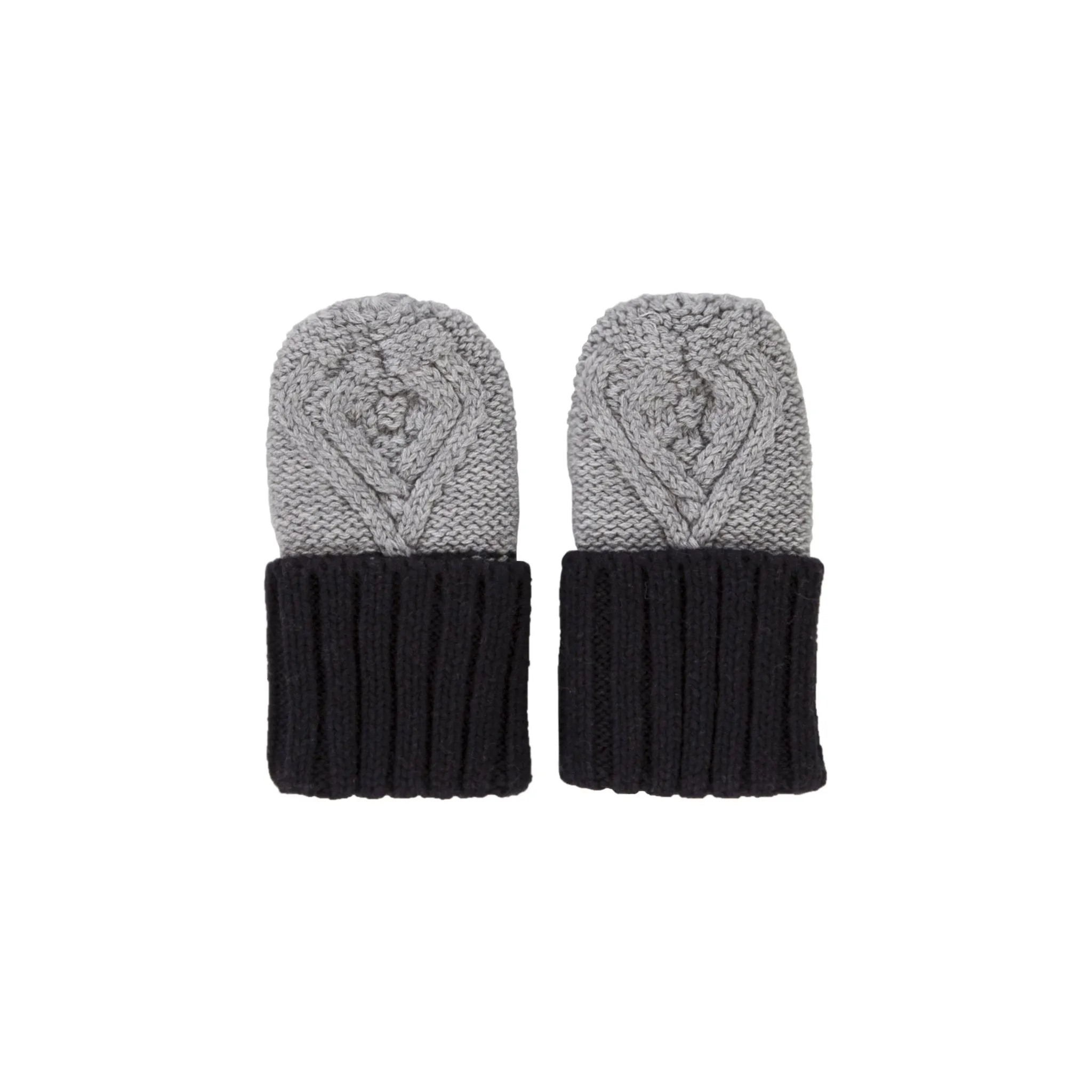 Cable Knit Mittens Grey