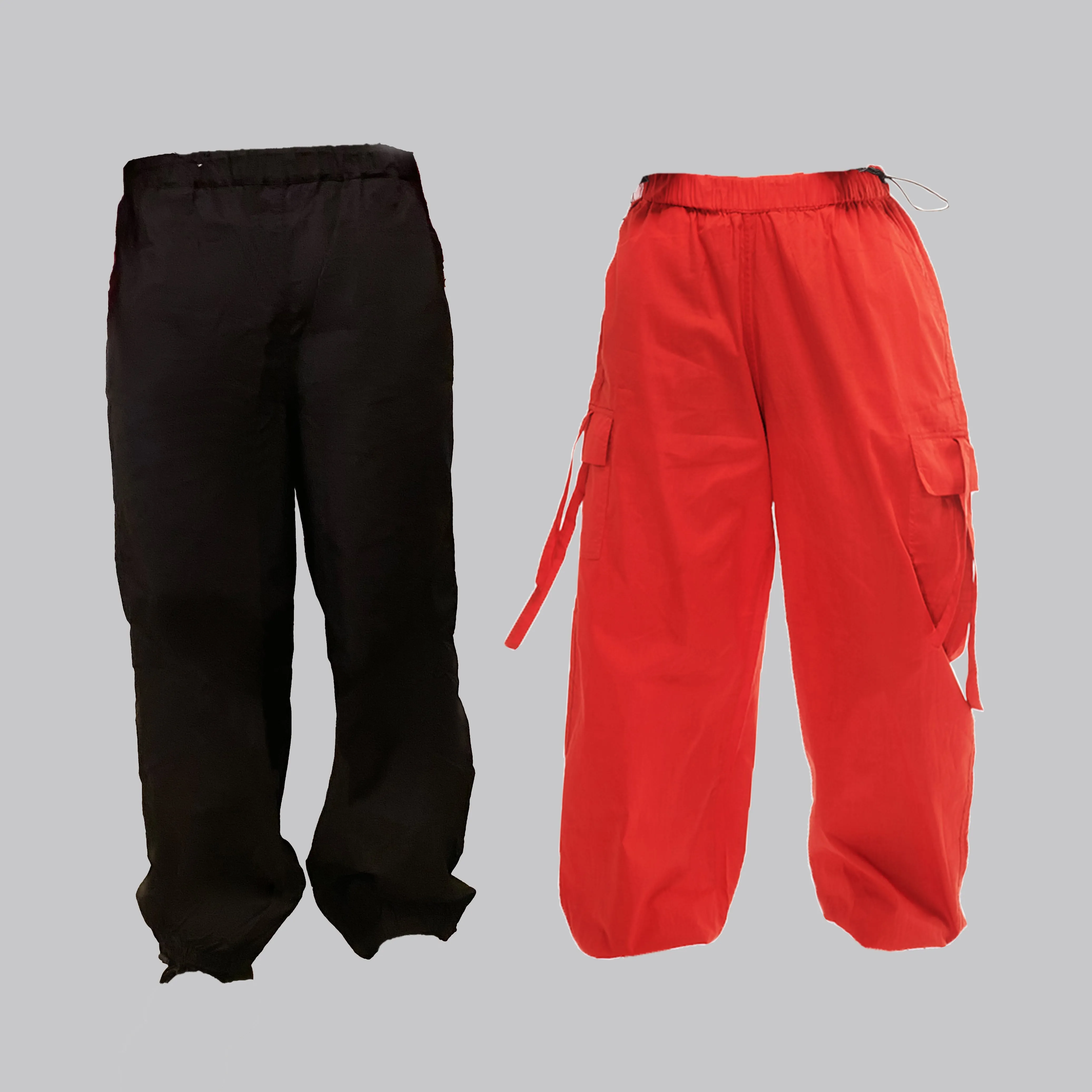 Cargo & Basic Parachute Pants Combo