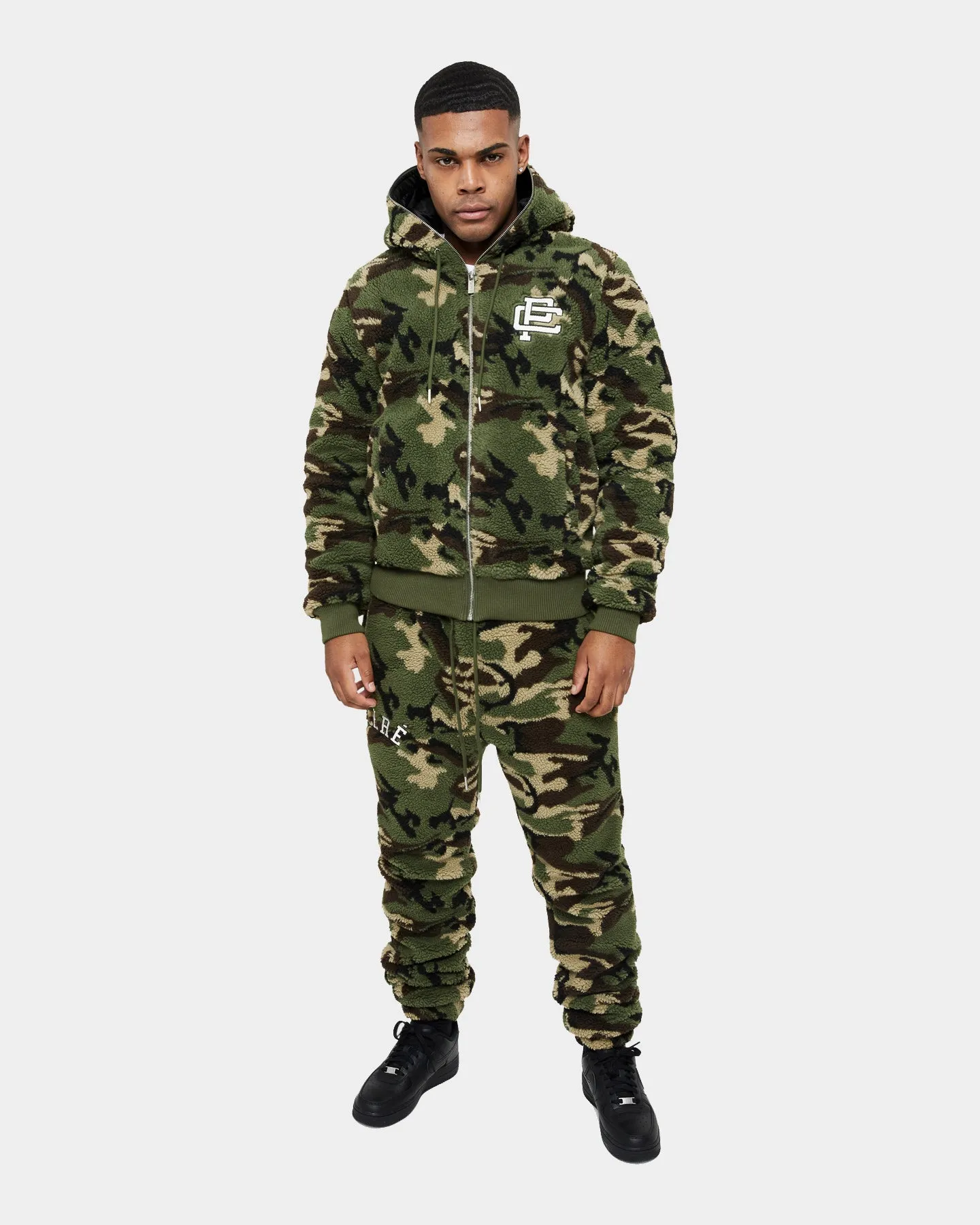 Carre C-Class Polar Fleece Zip Up Jacket Woodland Camo