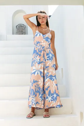 Carys Blue Orange Floral Jumpsuit