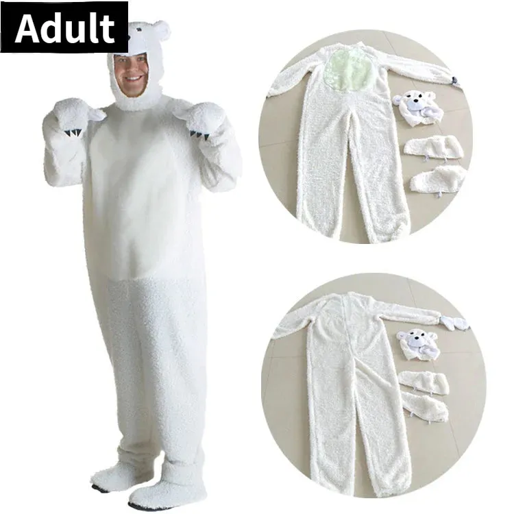 Christmas Pajamas Matching Family Pyjamas Pajamas Adult Kids Polar-Bear Sleepwear Cosplay  Kigurumi Carnival  Costumes