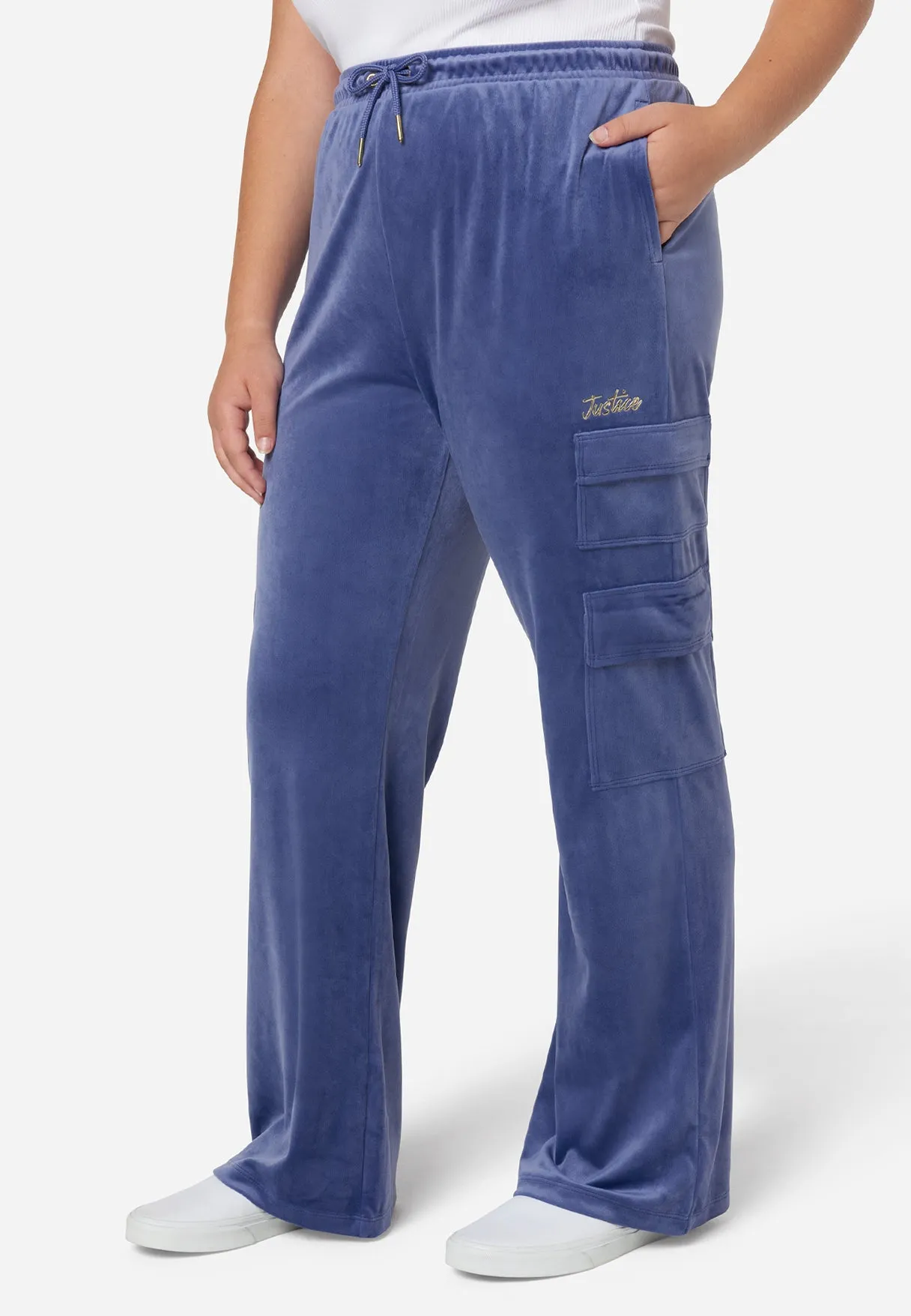 Comfy-Cute Velour Cargo Pant