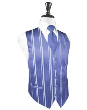 Cornflower Striped Satin Tuxedo Vest