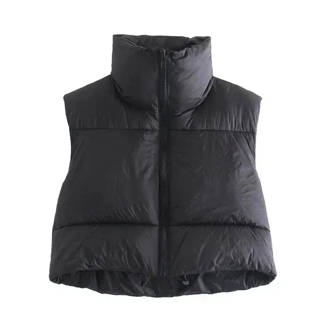 Cropped Women's Puffer Vest – Lightweight & Stylish Sleeveless Puffer Jacket