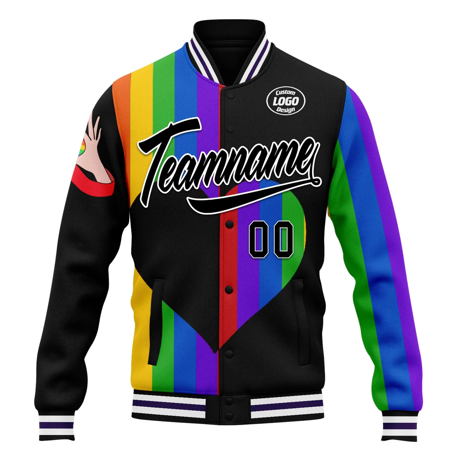 Custom Jacket Bomber Full-Snap Varsity Letterman Personalized Jacket FZ005-D025003-9