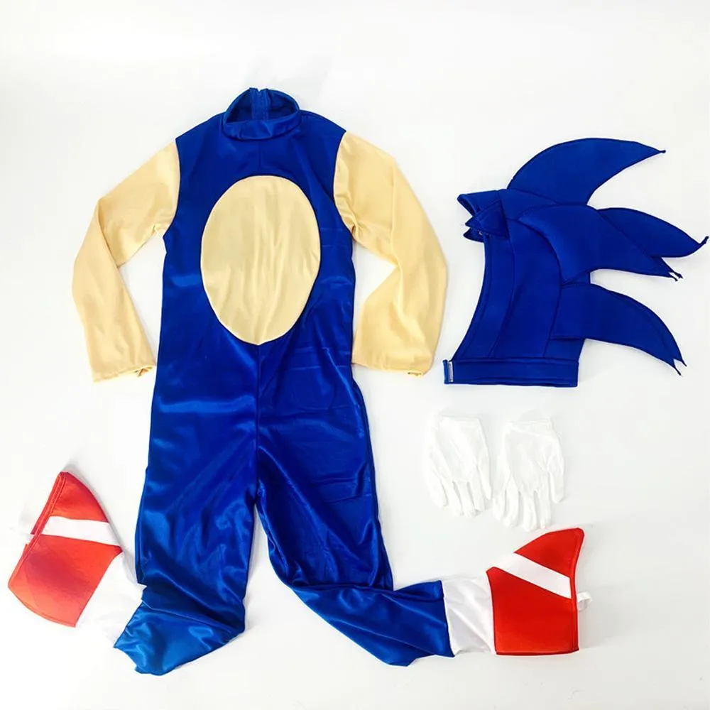 Deluxe Sonic The Hedgehog Costume Girl Game Character Cosplay Halloween Costume for Kids