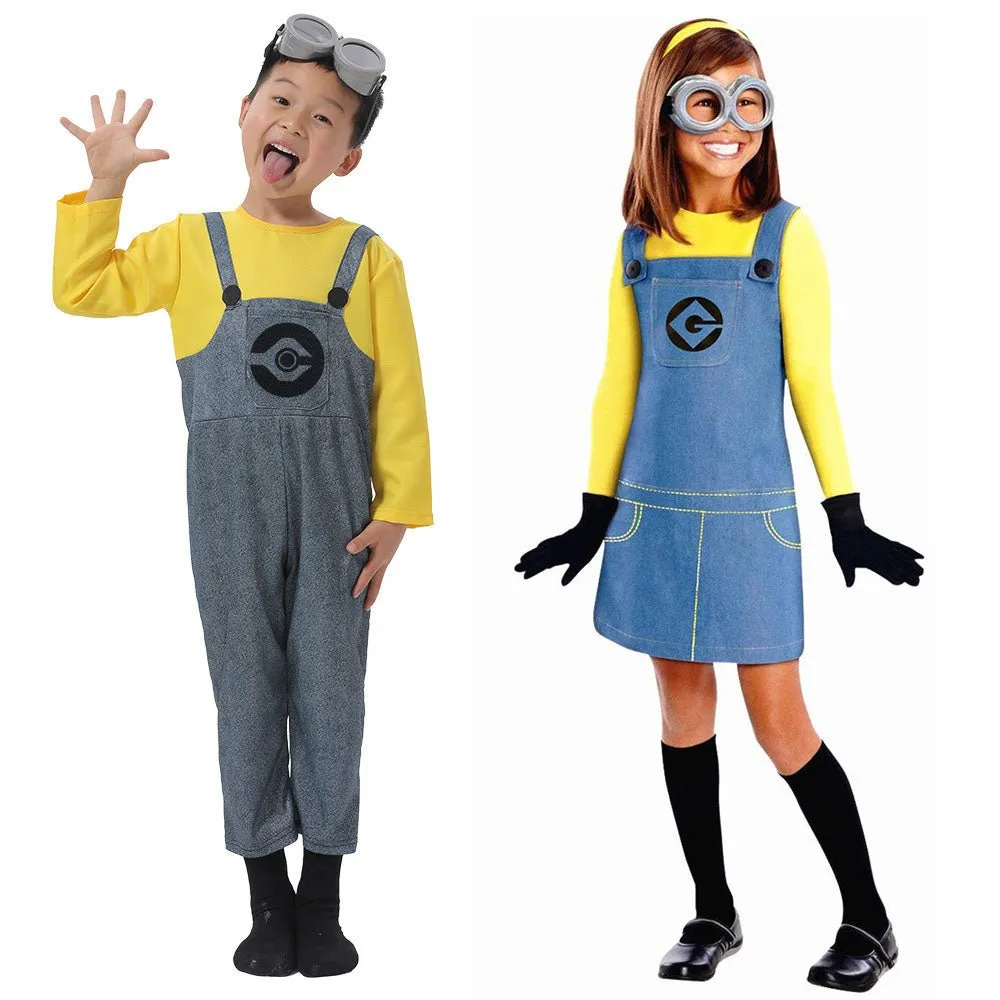 Despicable Me Minions Kids Children Cartoon Cosplay Costume Boys Girls