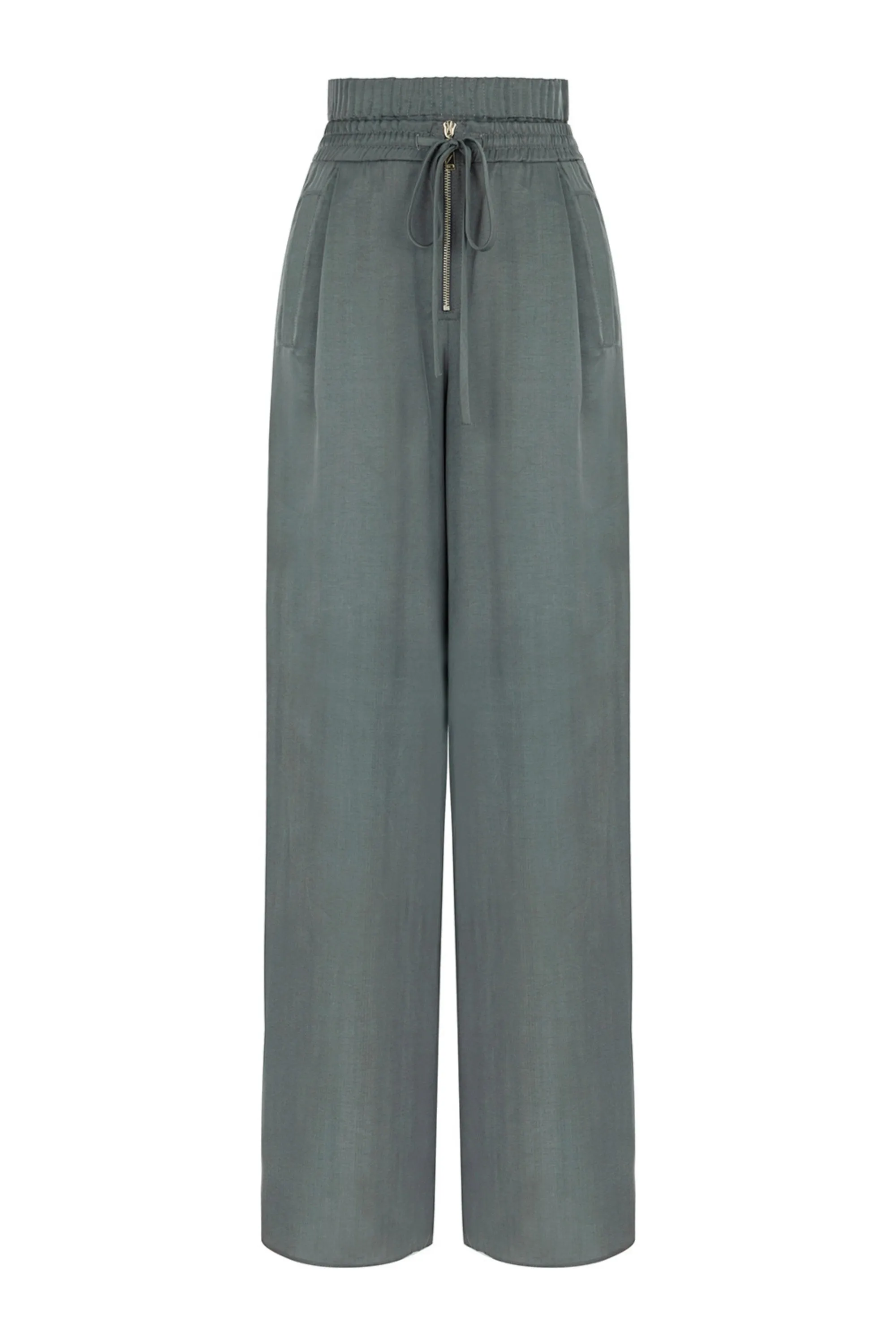 Draped Wide Leg Pants