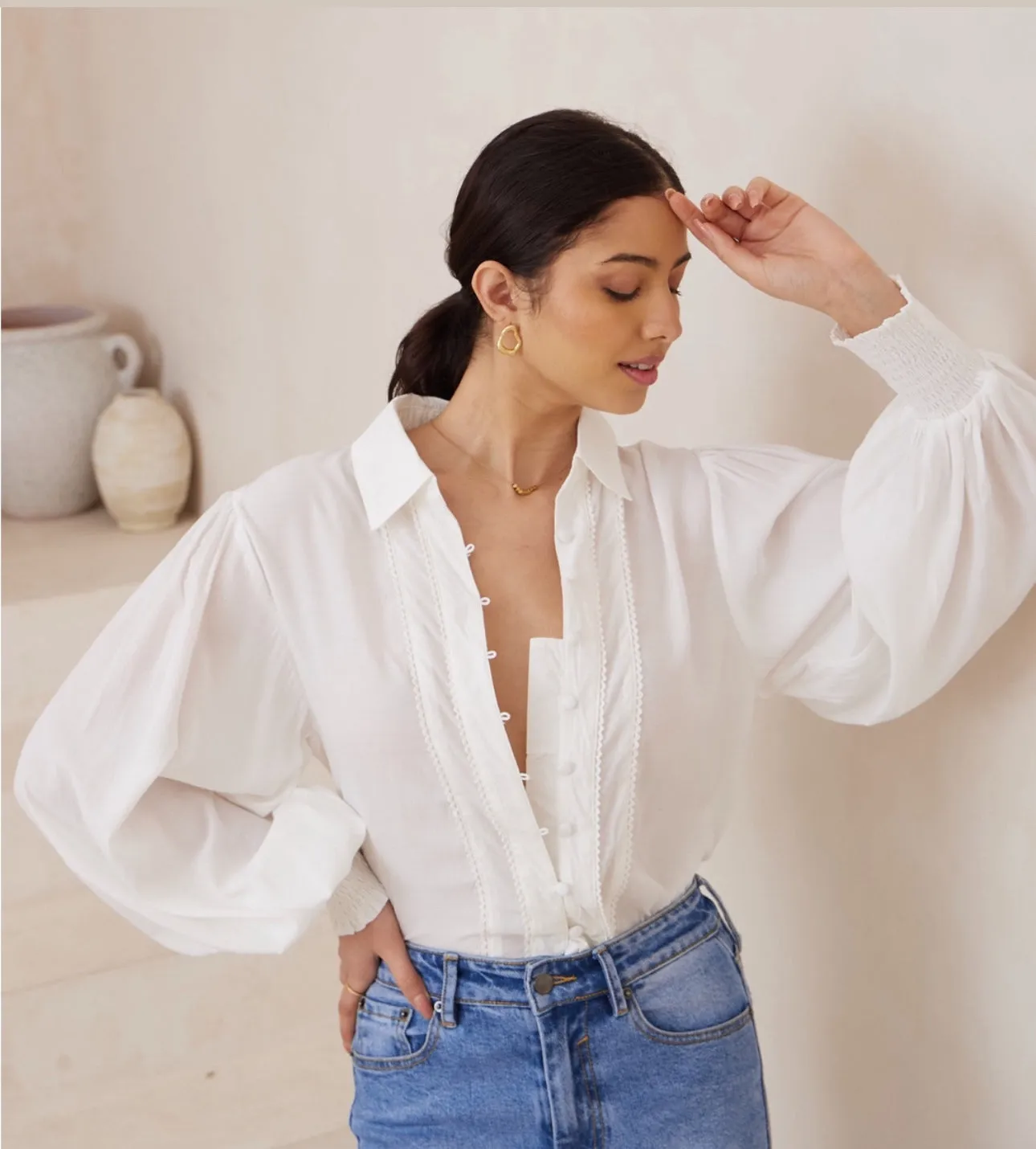 Elizabeth White Blouse