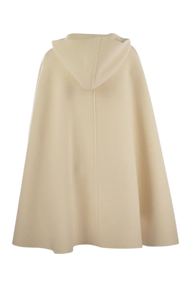 FABIANA FILIPPI Elegant Wool Cape Hoodie