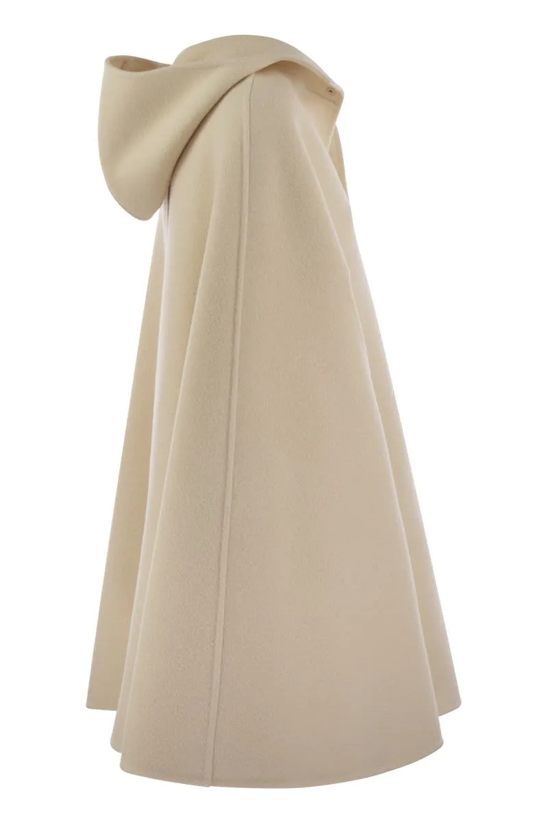 FABIANA FILIPPI Elegant Wool Cape Hoodie