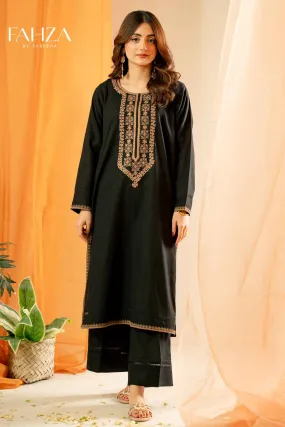 Fahza by Fareeha - Selene - Black - Cotton Lawn - 2 Piece