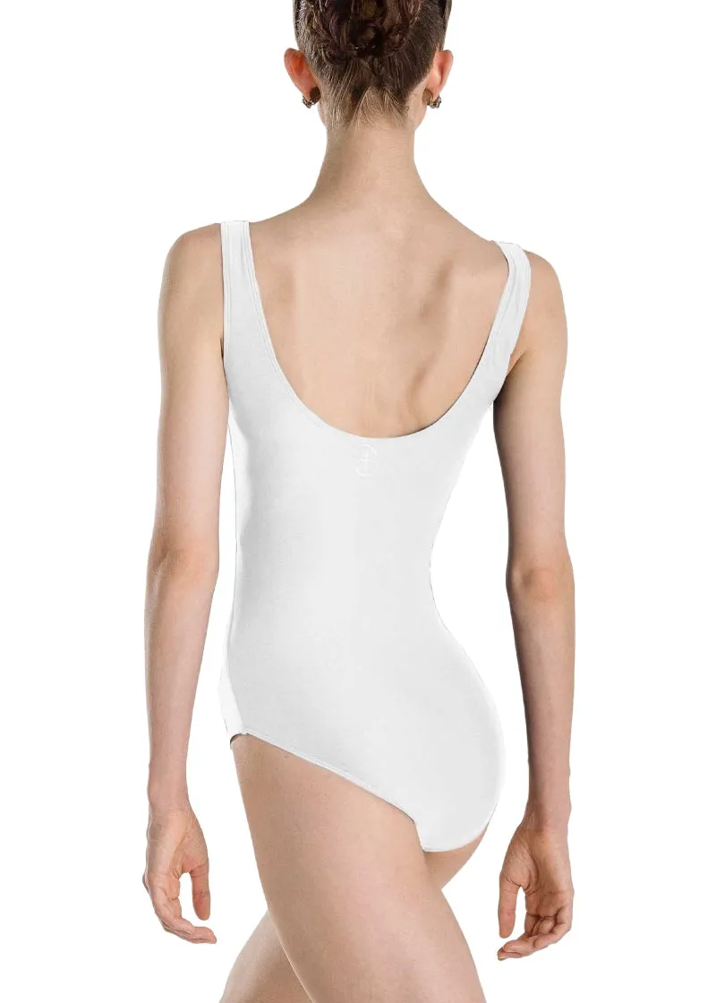 Faustine Pinch Front Tank Leotard (White)