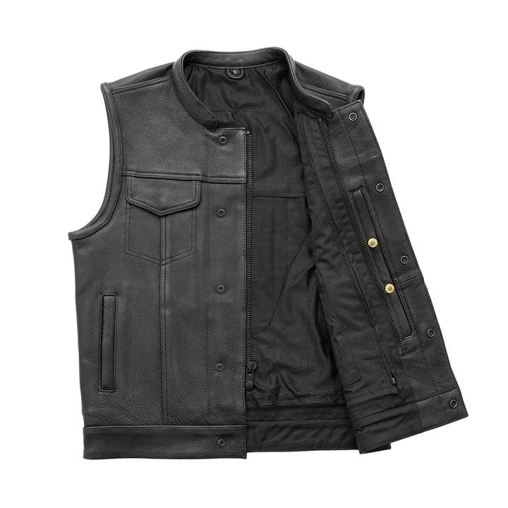 First Mfg Mens Hotshot Platinum Concealment Leather Vest