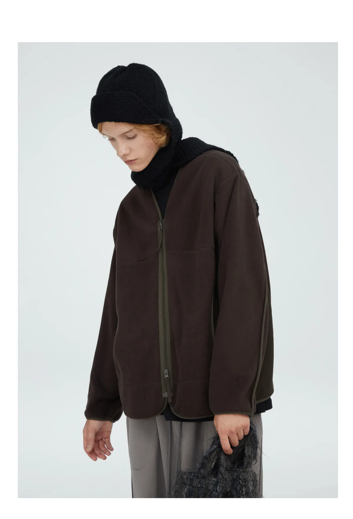 Fleece-lined zipper jacket