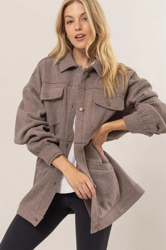 Fleece Terry Jacket - Mocha